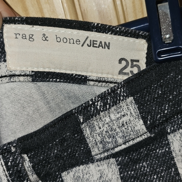Rag & Bone Buffalo Checkered Black/White Pants Size 25 - Picture 5 of 5